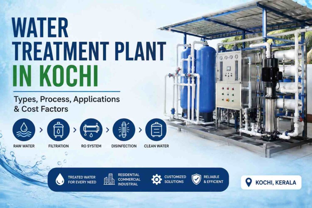 Water treatment plant in Kochi for filtration, RO and disinfection